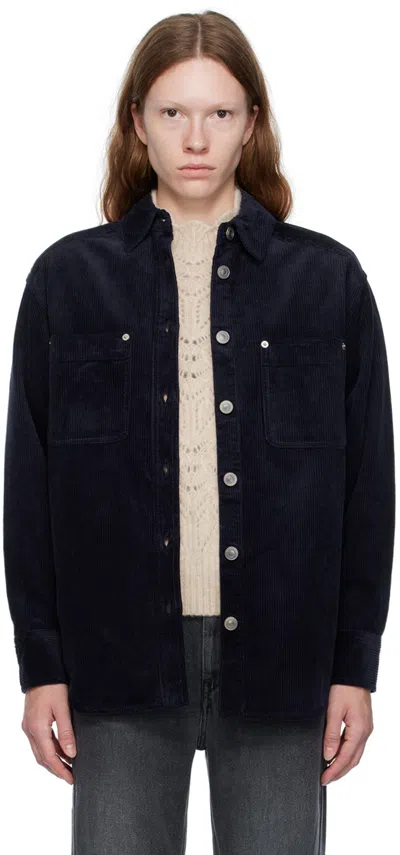 Isabel Marant Étoile Randal Corduroy Shirt Jacket In Navy