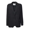 Isabel Marant Étoile Navy Striped Wool Charlyne Jacket In Black