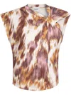 Isabel Marant Étoile Multicolor Cotton Nayda T-shirt With Print In Neutrals