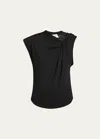 Isabel Marant Étoile Womens Nayda Asymmetrical Cotton-jersey T-shirt Black In Black