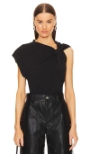 Isabel Marant Étoile Womens Nayda Asymmetrical Cotton-jersey T-shirt Black In 黑色