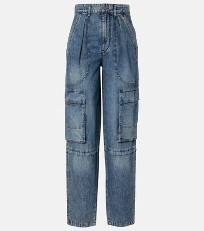 Isabel Marant Étoile Nayla High-rise Cargo Jeans In Blue
