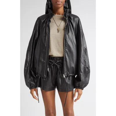 Isabel Marant Étoile Neela Faux Leather Drawstring Jacket In Multi