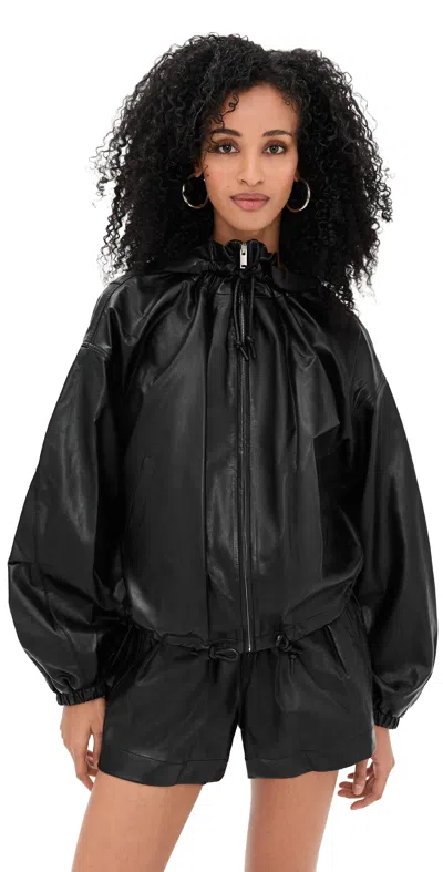 Isabel Marant Étoile Womens Isabel Marant Etoile Neela Ruched Faux-leather Jacket In Black