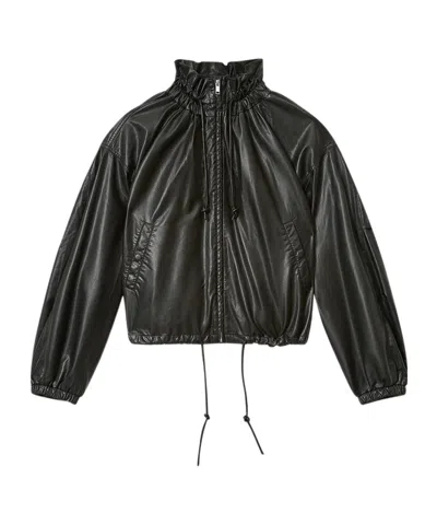 Isabel Marant Étoile Womens Isabel Marant Etoile Neela Ruched Faux-leather Jacket In Black