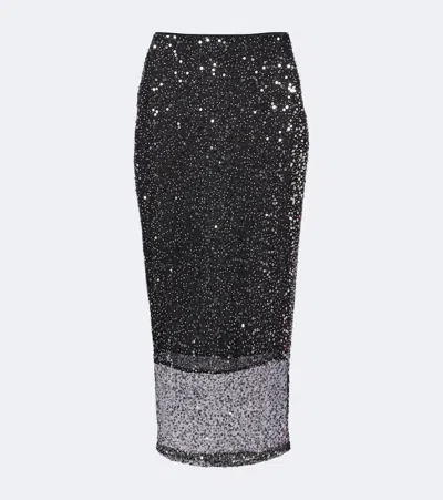 Isabel Marant Étoile Nejany Sequin-embellished Midi Skirt In Silver