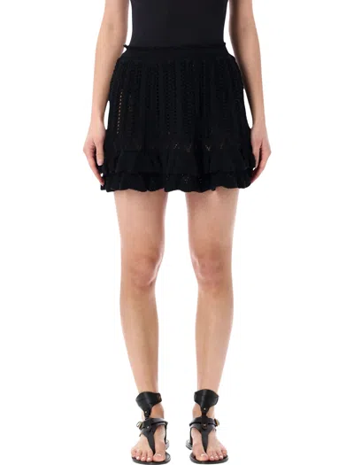 Isabel Marant Étoile Nelle Cotton Knit Mini Skirt In Black