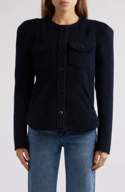 Isabel Marant Étoile Nelly Wool Blend Jacket In Midnight