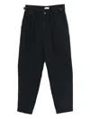 Isabel Marant Étoile Neriah Pleated Buckle Trousers In Black