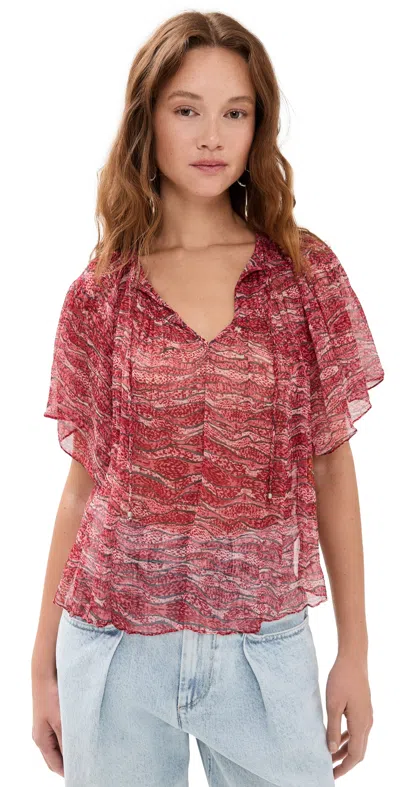 Isabel Marant Étoile Neslya Top Red In Multi