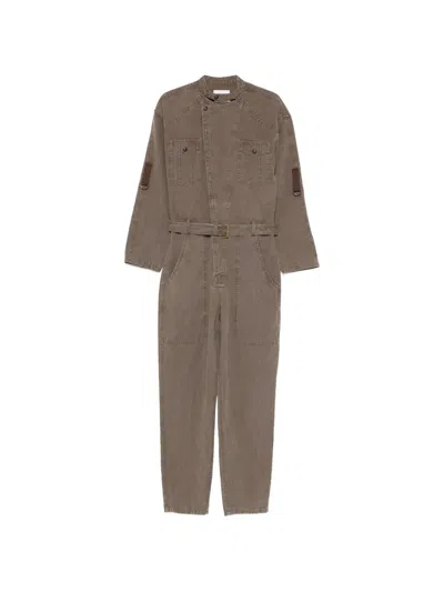 Isabel Marant Étoile Nessime Buttoned Belted Jumpsuit In Brown