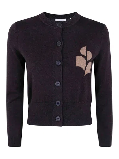 Isabel Marant Étoile Newton Classic Roundneck Cardigan In Brown