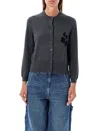 Isabel Marant Étoile Newton Crew Neck Cotton Blend Cardigan In Black