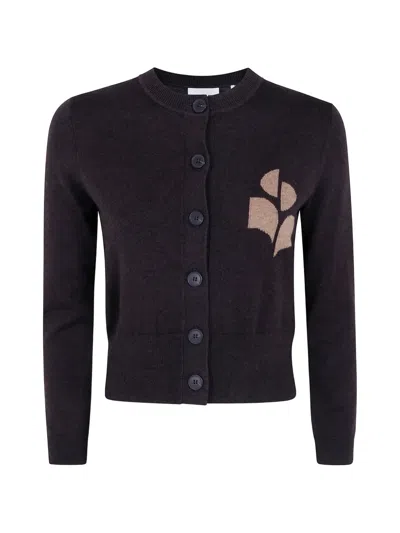 Isabel Marant Étoile Newton Classic Roundneck Cardigan In Brown