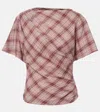 Isabel Marant Étoile Neyala Plaid Short Sleeve Cotton Top In Multi