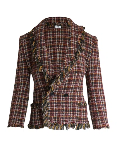 Isabel Marant Etoile Nicole Checked Tweed Double Breasted Blazer In Multicolor Cotton