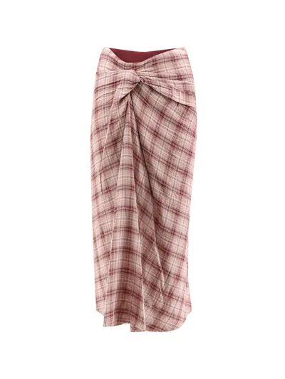 Isabel Marant Étoile Nicole Cotton Midi Skirt In Pink