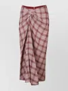 Isabel Marant Étoile Asymmetrical Plaid Midi Skirt With Knot Detail In Multi