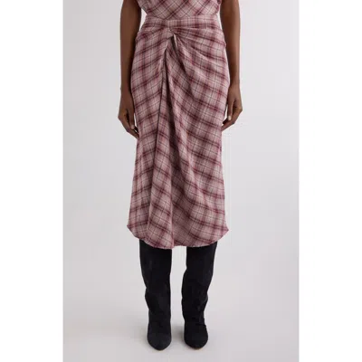 Isabel Marant Étoile Nicole Plaid Cotton Skirt In Brown
