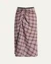 Isabel Marant Étoile Nicole Plaid Midi Skirt In Multi