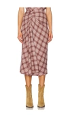 Isabel Marant Étoile Asymmetrical Plaid Midi Skirt With Knot Detail In Brown