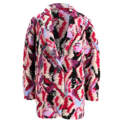 Isabel Marant Étoile Nilinda Fuzzy Jacket In Pink Wool In Multi