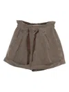 Isabel Marant Étoile Nirma Drawstring Pleated Shorts In Brown