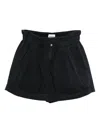 Isabel Marant Étoile Nirma Shorts Elastic Waist Pleats Pockets In Black