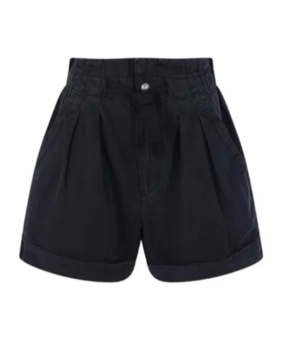 Isabel Marant Étoile Nirma Shorts In Cotton And Linen In Blue