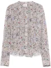 Isabel Marant Étoile 'noeline' Blouse With Abstact Pattern In Brown