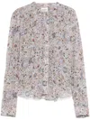 Isabel Marant Étoile 'noeline' Blouse With Abstact Pattern In Brown