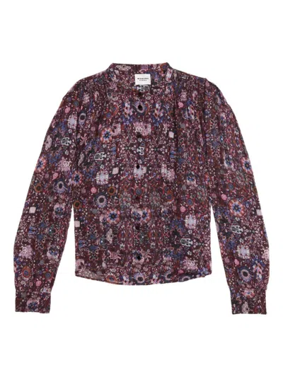 ISABEL MARANT ÉTOILE ISABEL MARANT ÉTOILE 'NOELINE' BLOUSE WITH ABSTRACT PATTERN IN PLUM