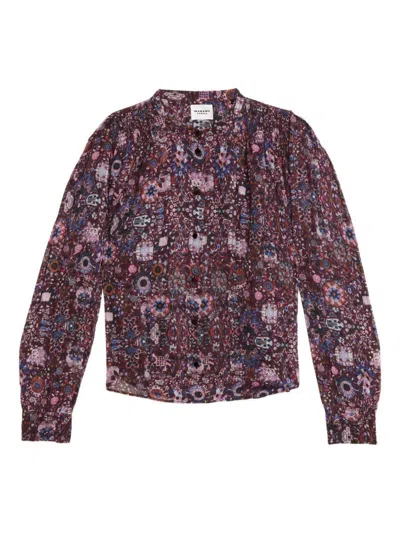 ISABEL MARANT ÉTOILE ISABEL MARANT ÉTOILE 'NOELINE' BLOUSE WITH ABSTRACT PATTERN IN PLUM