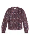 Isabel Marant Étoile 'noeline' Blouse With Abstract Pattern In Plum Color Marant Etoile In Pink