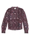 Isabel Marant Étoile Lightweight Long Sleeve Printed Top In Multi