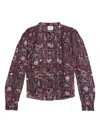 Isabel Marant Étoile Lightweight Long Sleeve Printed Top In Multi