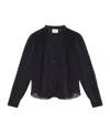 Isabel Marant Étoile Noeline Blouse Viscose Crepe Sheer Pleated In Black