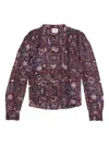 Isabel Marant Étoile Lightweight Long Sleeve Printed Top In Multi