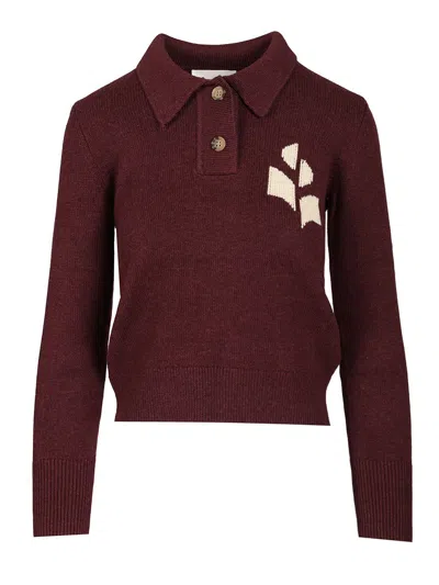 Isabel Marant Étoile Nola-gz Polo Shirt Bordeaux In Multi