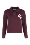Isabel Marant Étoile Nola Knitted Wool Blend Polo Shirt In Burgundy