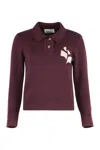 Isabel Marant Étoile Nola Knitted Wool Blend Polo Shirt In Burgundy