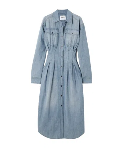 Isabel Marant Étoile Nolwen Cotton-chambray Midi Shirt Dress In Blue