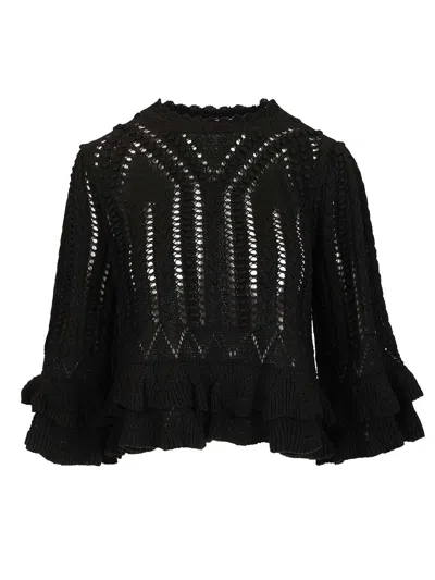 Isabel Marant Étoile Norma Ruffled Sweater In Black