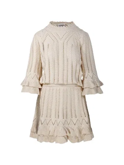 Isabel Marant Étoile Norma Short Dress With Ruffles In Neutral