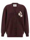Isabel Marant Étoile V-neck Burgundy Cardigan With Center Button Closure In Burgundy