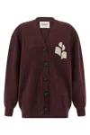 Isabel Marant Étoile V-neck Burgundy Cardigan With Center Button Closure In Burgundy