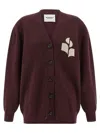 Isabel Marant Étoile V-neck Burgundy Cardigan With Center Button Closure In Purple