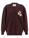 Isabel Marant Étoile V-neck Burgundy Cardigan With Center Button Closure In Red