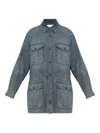 Isabel Marant Étoile Nossia Faded Blue Denim Shirt Jacket In Gray