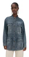 Isabel Marant Étoile Nossia Faded Blue Denim Shirt Jacket In Blue